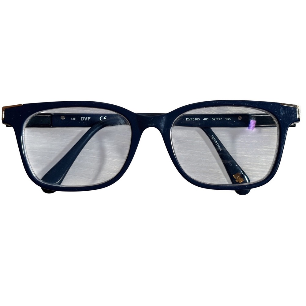 Diane von Furstenberg DVF5105 Navy Blue White Rectangular‎ Eyeglass Frames Sleek